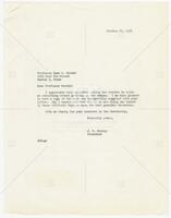 Letter from UT President J. R. Smiley as response to letter of Professor Amos L. Herold