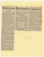 Clipping from the Daily Texan: "Swimmer Blocked in Appeal"