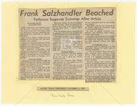 Clipping from the Daily Texan: "Frank Salzhandler Beached"