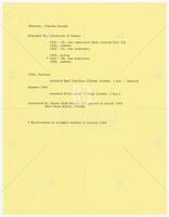 Typed sheet of biographical material on Charles Whitman, undated