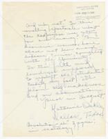 Handwritten letter from Katherine Oakley to Dr. Hackerman