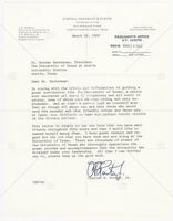 Letter from Charles R. Porter, Jr., Attorney at Law, Corpus Christi, Texas, to Dr. Norman Hackerman, UT President