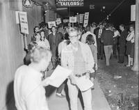 Photograph of protestors outside Roy's Lounge on a Tuesday night (pro civil rights)