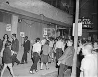 Photograph of protestors outside Roy's Lounge on a Tuesday night (pro civil rights)