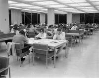 Photograph of students studying at the library