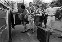 Photograph of Longhorn Singers getting ready to leave for a tour of West Texas