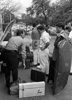 Photograph of Longhorn Singers getting ready to leave for a tour of West Texas