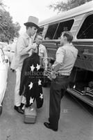 Photograph of Longhorn Singers getting ready to leave for a tour of West Texas