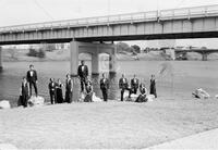 Photograph of University Chorus taken at 85 Trinity – backyard of Lakeside Retirement Home on Town Lake