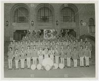 University of Texas Longhorn Band in front of Gregory Gymnasium