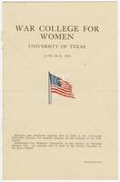 Program for War College for Women at the University of Texas