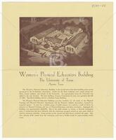 Brochure with floor plans for the Women's Physical Education Building at The University of Texas at Austin,