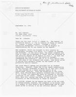 Correspondence re: history of Longhorn as UT mascot, undated