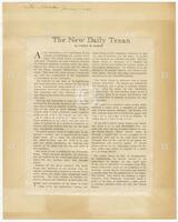 Clipping from the Alcalde: "The New Daily Texan"