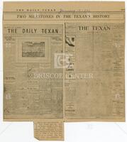 Clipping: "Two Milestones in the Texan's History"