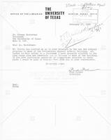 Letter from UT Librarian Fred Folmer to President Hackerman about the Collections Deposit Library