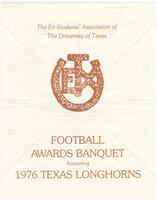 Program: Football Awards Banquet honoring the 1976 Texas Longhorns, undated