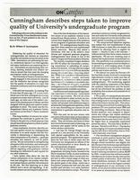 Cunningham describes steps taken to improve quality of University's undergraduate program