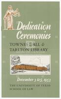 Program mailer: Townes Hall and Tarlton Library Dedication