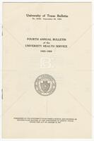 Fourth Annual Bulletin of the University Health Service, 1923-1924