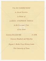 Invitation/program for exercises in order of James Stephen Hogg
