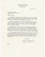 Letter from John A. McCurdy, Executive Secretary of UT Ex-Students' Association