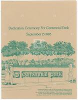 Program for Dedication Ceremony For Centennial Park