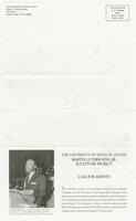 Brochure for a Call for Artists for the University of Texas at Austin Martin Luther King Jr. Sculpture Project