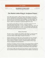 UT News press release concerning the Martin Luther King, Jr. Sculpture Project