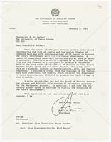 Letter from UT President Peter T. Flawn to Chancellor E. D. Walker, The University of Texas System,