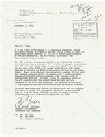 Letter from R. K. Moeser, Chairman, Chamber of Commerce Centennial Gift Committee, to UT President Dr. Peter Flawn