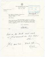 Letter from Thornton Hardie to Dr. Harry H. Ransom concerning his attached letter