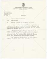 Memo from John Warfield regarding attached "Proposal for a Planning Conference" proposed by Reuben McDaniel