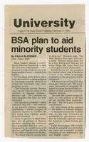 Clipping from the Daily Texan: "BSA plan to aid minority students"