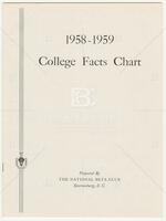 1958-1959 College Facts Chart prepared by the National Beta Club, Spartanburg, SC