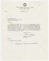 Reply letter from UT President Lorene L. Rogers, regarding the UT Longhorn Band