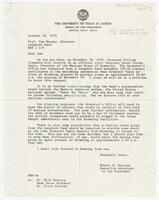 Letter from Robert D. Mettlen, Executive Assistant to the President to Professor Tom Rhodes, Director, Longhorn Band
