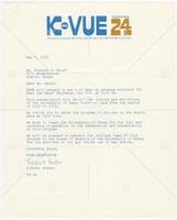 Letter from Tolbert Foster, KVUE Television, regarding the special program "To Beat the Band"