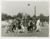 Photograph of Girls Intramural football team playing