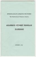 Cover of Intercollegiate Athletics for Women at UT Academic Support Program Handbook