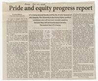 Clipping from the Daily Texan: "Pride and equity progress report"
