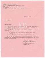 Letter from Marc Helmth Moebius to Bill Koch, August 20, 1985