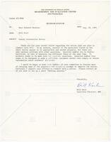 Letter from  Bill Koch to Letter from Marc Helmth Moebius, August 26, 1985