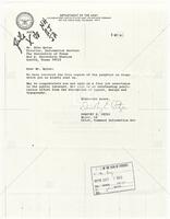 Letter from Dorothy E. Petze, Department of the Army, to Director, UT Information Service