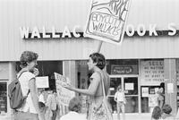 Photograph of Wallace's book store strike