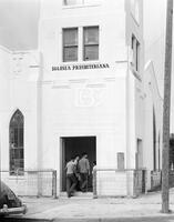 The entrance to a Presbyterian Church.