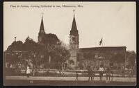 Plaza de Armas, showing Cathedral in rear, Matamoros, Mex.