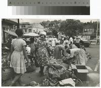 Photograph of an open market in Guadeloupe