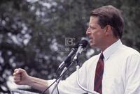 Photograph of Al Gore speaking during a campaign event, August 27, 1992