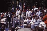 Photograph of a person speaking at a campaign event for Bill Clinton, August 27, 1992